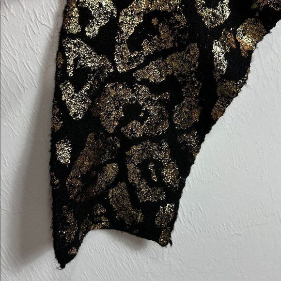 In Italy Metallic Leopard Print Long Sleeve Blouse Top One Size - Picture 4 of 9
